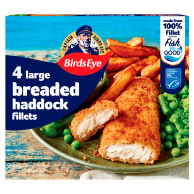 Birds Eye 4 Large Breaded Haddock 440G