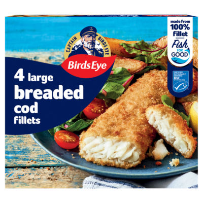 4 Breaded Cod Fish Fillets 440g