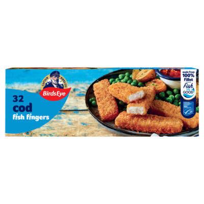 Birds Eye 32 Breaded Cod Fish Fingers 896g