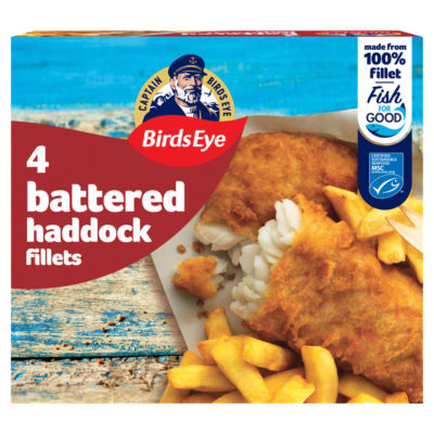 Birds Eye 4 Battered Haddock Fillets 400g - ASDA Groceries