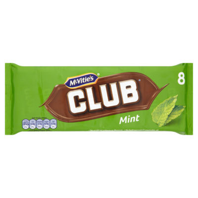 McVities Club Mint Chocolate Biscuit Bars 8pk