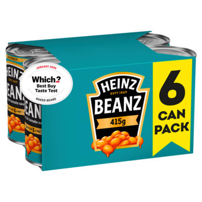 Heinz Tinned Baked Beans In A Rich Tomato Sauce 6 X 415G