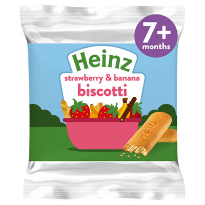 Heinz Strawberry & Banana Biscotti Baby Food Snacks 7+ Months 60G