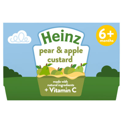 Heinz Pear & Apple Custard Baby Food 4 x 100g