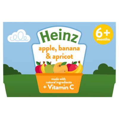 Heinz Apple, Banana & Apricot Pots 6+ Months 4 X 100G Baby Food