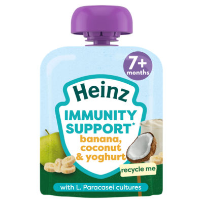 Heinz immunity support banana coconut and yogurt baby food pouch