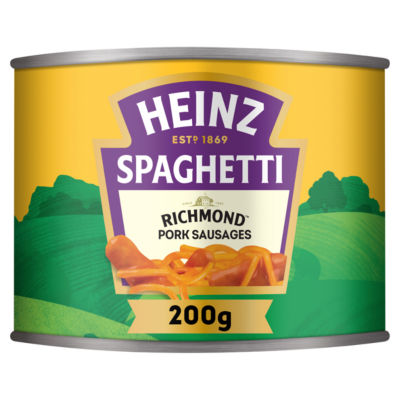 Heinz Spaghetti In A Rich Tomato Sauce With Richmond Pork Sausages 200G