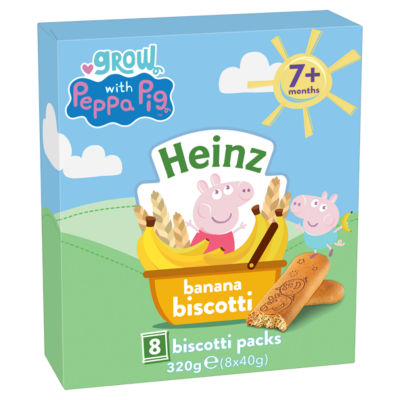 Heinz X Peppa Pig Banana Biscotti Baby Food Snacks 7+ Months 320G