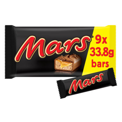 Mars Caramel, Nougat & Milk Chocolate Snack Bars Multipack 9x33.8g