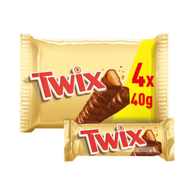 Twix Caramel & Milk Chocolate Fingers Biscuit Twin Bars 4 x 40g