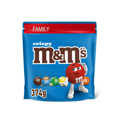 M&Ms Crispy Chocolate Family Pouch Bag 374g