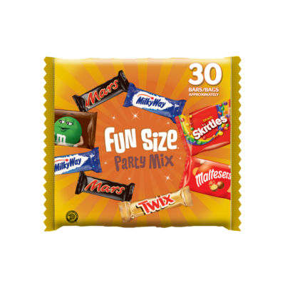 Mars , Maltesers, M&M's, Twix and more Funsize Milk Chocolate Party Bag 540g