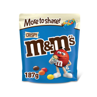 M&Ms Crispy Milk Chocolate Pouch Bag 187g