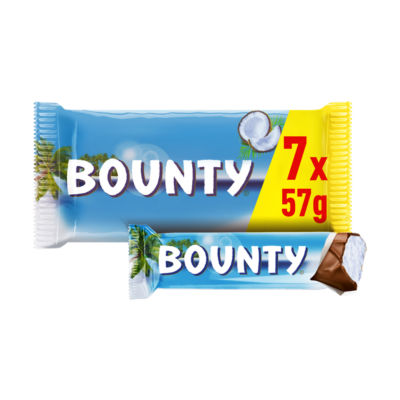 Bounty Coconut Multipack Chocolate Bar 7 x 57g - ASDA Groceries