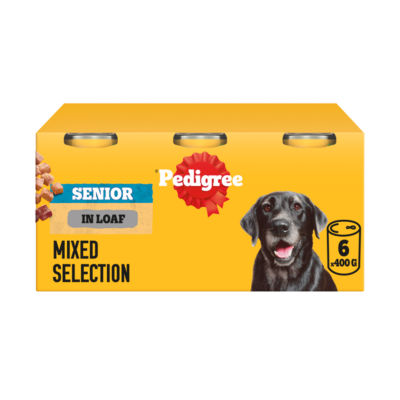 Pedigree ® Senior Wet Dog Food Mixed Selection in Loaf 6 x 400g Cans