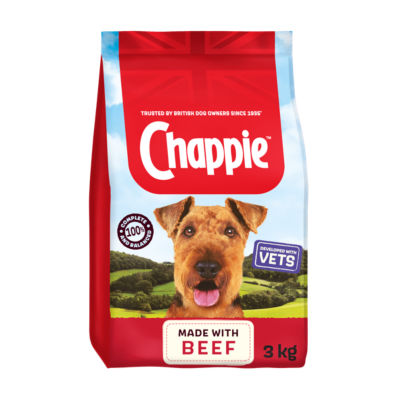 Chappie Complete Adult Dry Dog Food Beef & Wholegrain Cereal 3kg