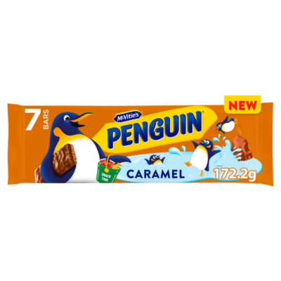 McVities Penguin Caramel Flavour Bars 7 x 24.6g (172.2g)