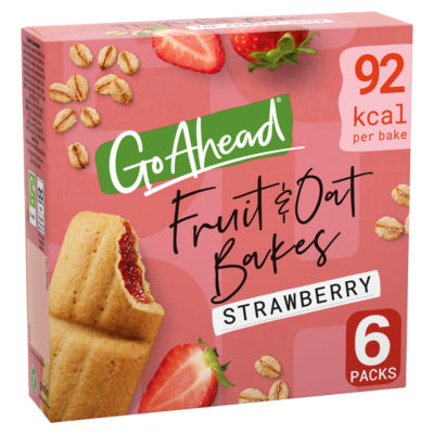 Go Ahead Strawberry Fruit and Oat Bakes Snack Bars Multipack 6 x 25g, 150g