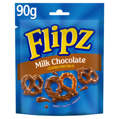 Flipz Milk Chocolate Coated Pretzels 90G