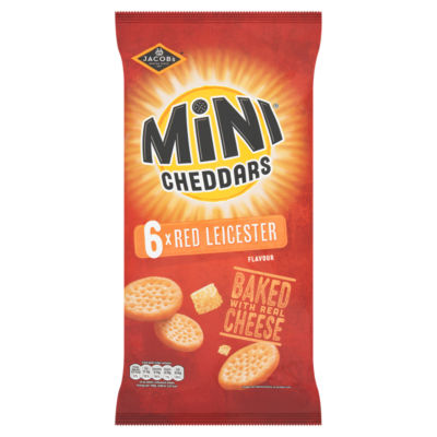 Jacobs Mini Cheddars Multipack Snacks - Red Leicester 6x23g