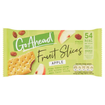 Go Ahead Apple Crispy Fruit Slices Snack Bars Multipack 4 x 43.6g, 174.4g