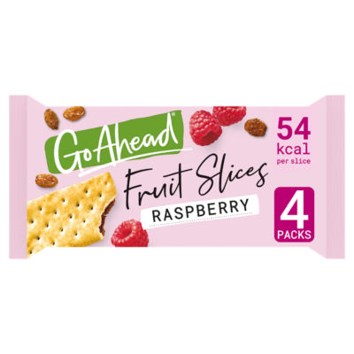 Go Ahead Raspberry Crispy Fruit Slices Snack Bars Multipack 4 X 43.6G, 174.4G