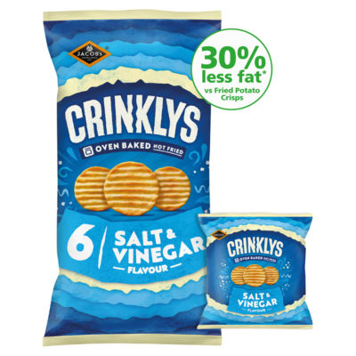 Jacobs Crinklys Salt & Vinegar Multipacks 6x23g
