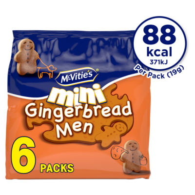 McVities Mini Gingerbread Men Multipack Biscuits 6 x 19g, 114g