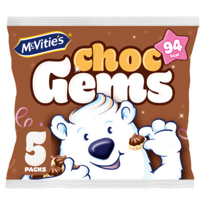 McVities Iced Gems Chocolate Multipack Biscuits 5 x 19g
