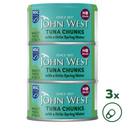 John West No Drain Tuna Chunks with a Little Spring Water MSC 3x100g