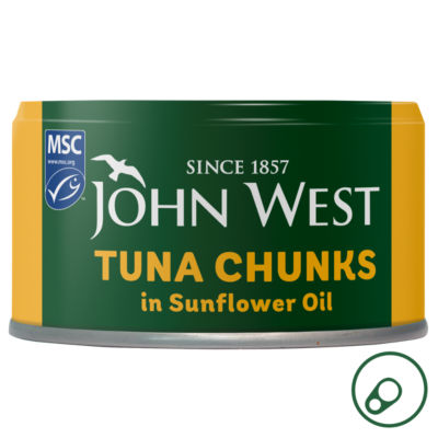John West Tuna Chunks in Sunflower Oil MSC 125g (102g drained)