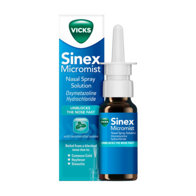 Vicks Sinex Micromist Decongestant Nasal Spray with Levomenthol Aroma 15ml