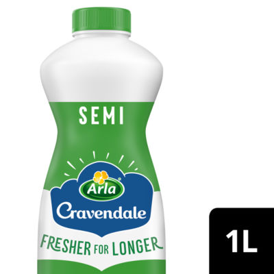 Cravendale Arla Filtered Fresh Semi Skimmed Milk 1L Fresher For Longer