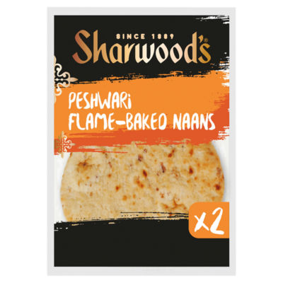Sharwoods 2 Peshwari Flame-Baked Naan Breads