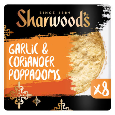 Sharwoods Sharwood's Garlic & Coriander Poppadoms 8 Pack