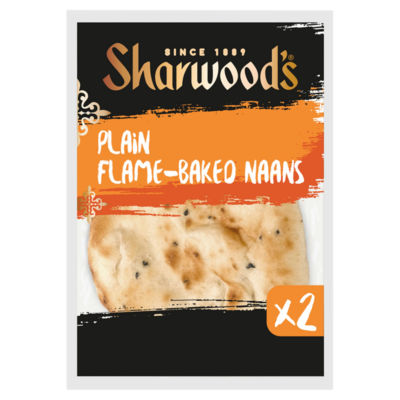 Sharwoods Sharwood's Plain Flame-Baked Naans 2 Pack
