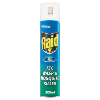 Raid Wasp, Mosquito & Fly Killer With Eucalyptus Aroma Oil Aerosol Spray 300Ml