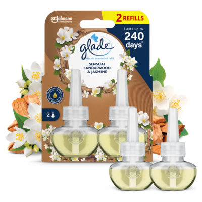 Glade Electric Scented Oil Plug In Twin Refills Sandalwood & Jasmine 2x20ml