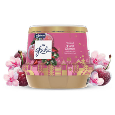 Glade Festive Bathroom Gel Air Freshener, Frosted Floral Cherries 180G