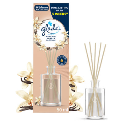 Glade Romantic Vanilla Blossom Reed Diffuser 50ml - ASDA Groceries