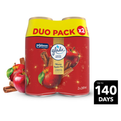 Glade Autospray Twin Refill Warm Apple Pie Air Freshener 2x269ml
