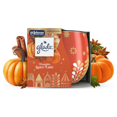 Glade Festive Scented Candle, Pumpkin Spice Latte, 108g
