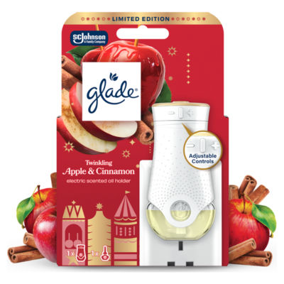 Glade Festive Plug In Holder, Twinkling Apple & Cinnamon, 20ml