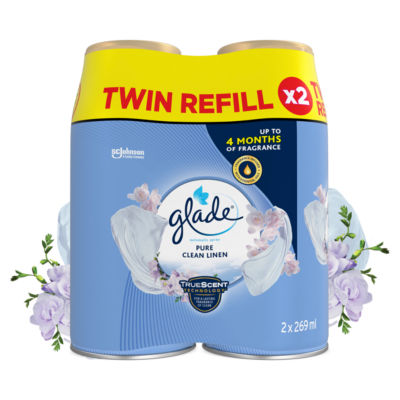Glade Automatic Spray Air Freshener Twin Refills Clean Linen 2x269ml