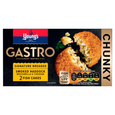 Youngs Gastro 2 Smoked Haddock Chunky Fish Cakes 270G