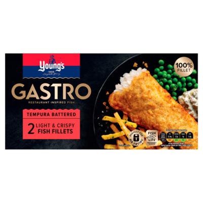 Young's Gastro Tempura Battered 2 Light & Crispy Fish Fillets 270g ...