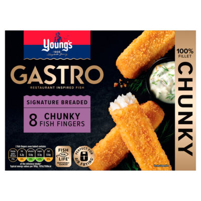 Youngs Gastro Signature Breaded 8 Chunky Fish Fingers 320g