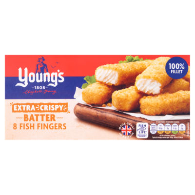 Youngs Extra Crispy 8 Batter Fish Fingers 240g