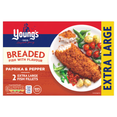 Youngs 2 Paprika & Pepper Extra Large Fish Fillets 300g