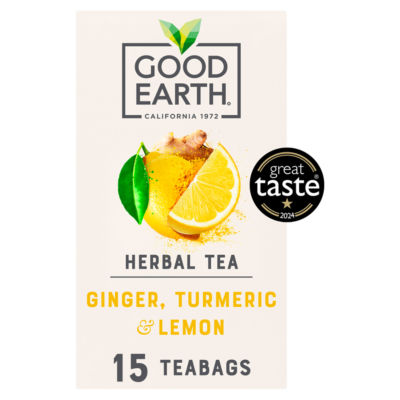 Good Earth Herbal Tea Lemon, Ginger & Turmeric 15 Tea Bags 42g